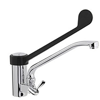 CORPO MISCELATORE MONOFORO FUSO 2 VIE(SENZA GAMBO) CANNA+LEVA NERA+FLEX (X DOCCIONE)