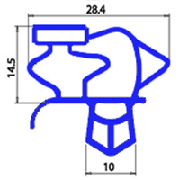 MAGNETIC SNAP IN GASKET 680X1280MM YY6 O.D.